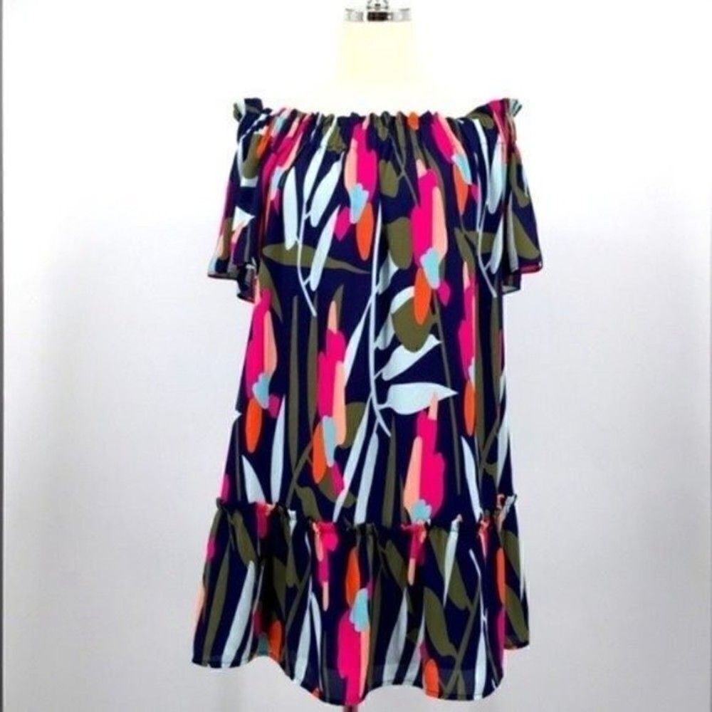Crosby by Mollie Burch Dress Small blue floral tulip print BoxC